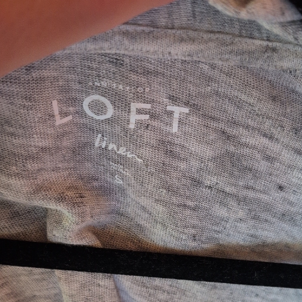 LOFT Gray Cardigan Sweater Open-Front Relaxed Fit - Picture 4 of 11